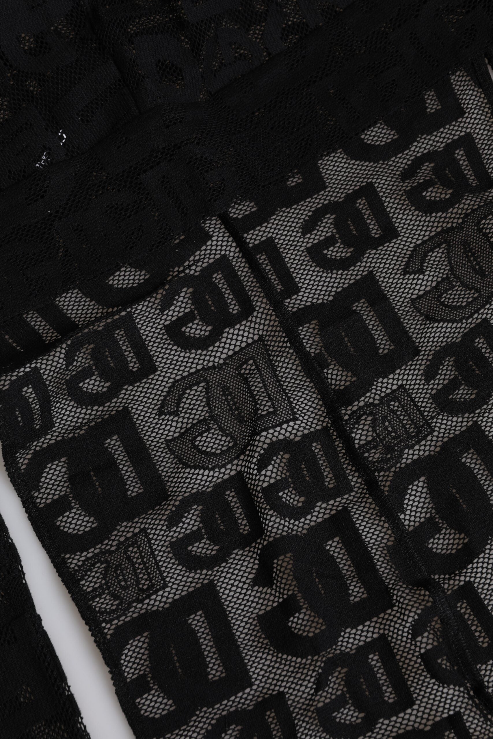 Dolce & Gabbana Black Logo Mesh Whole Head Wrap Hat Curated Luxury Accessories by Orvyn
