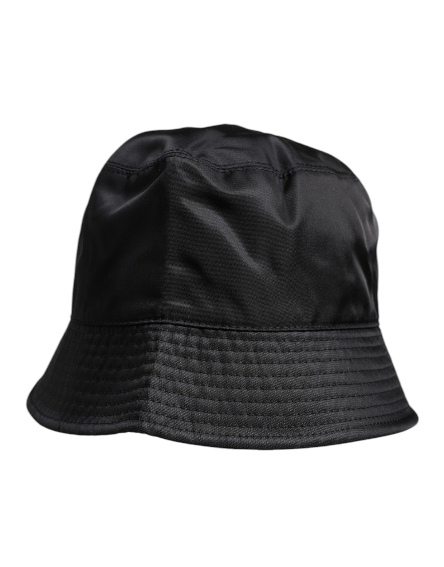 Dolce & Gabbana Black Cotton Wide Brim Bucket Hat schwarz
