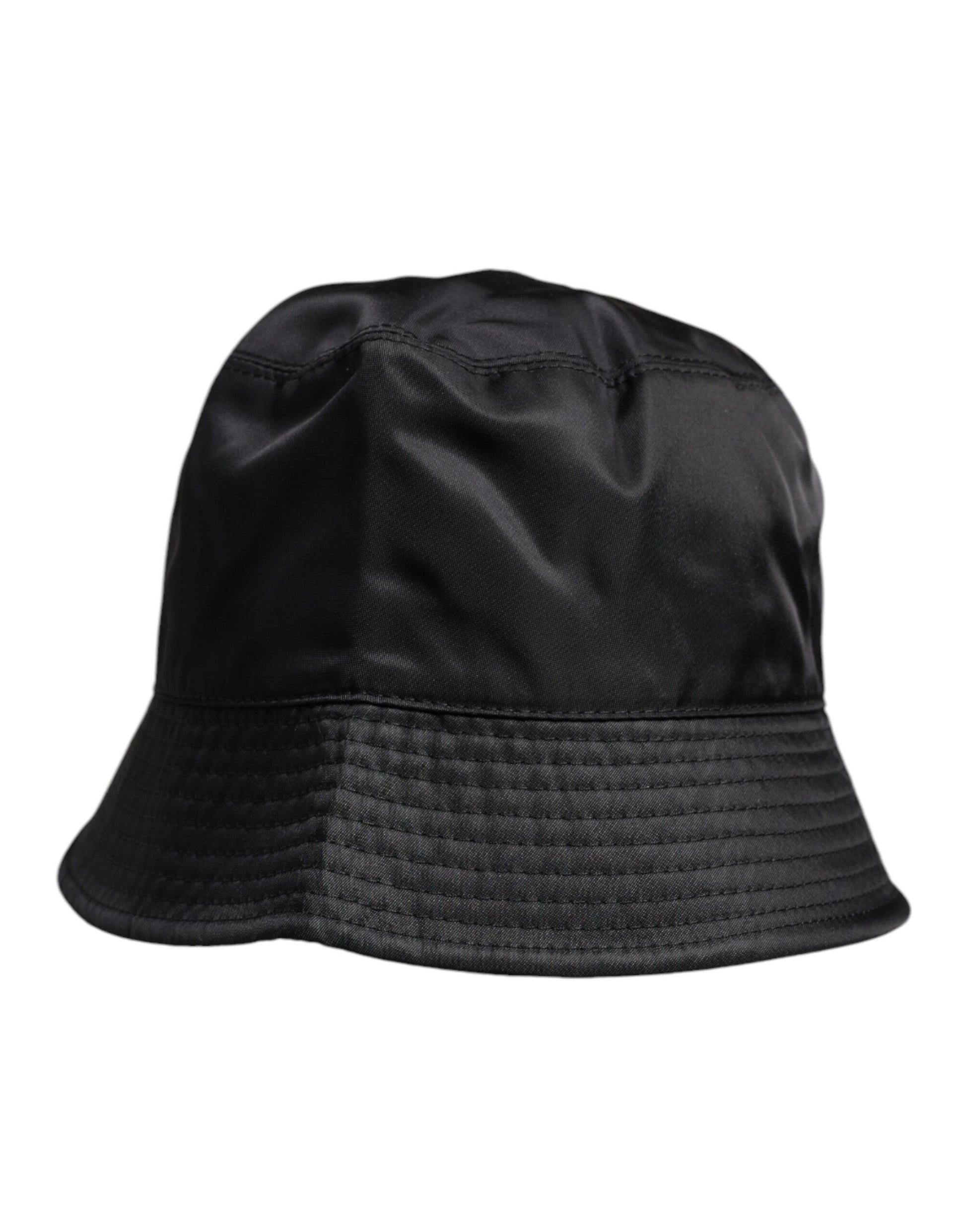 Dolce & Gabbana Black Cotton Wide Brim Bucket Hat schwarz