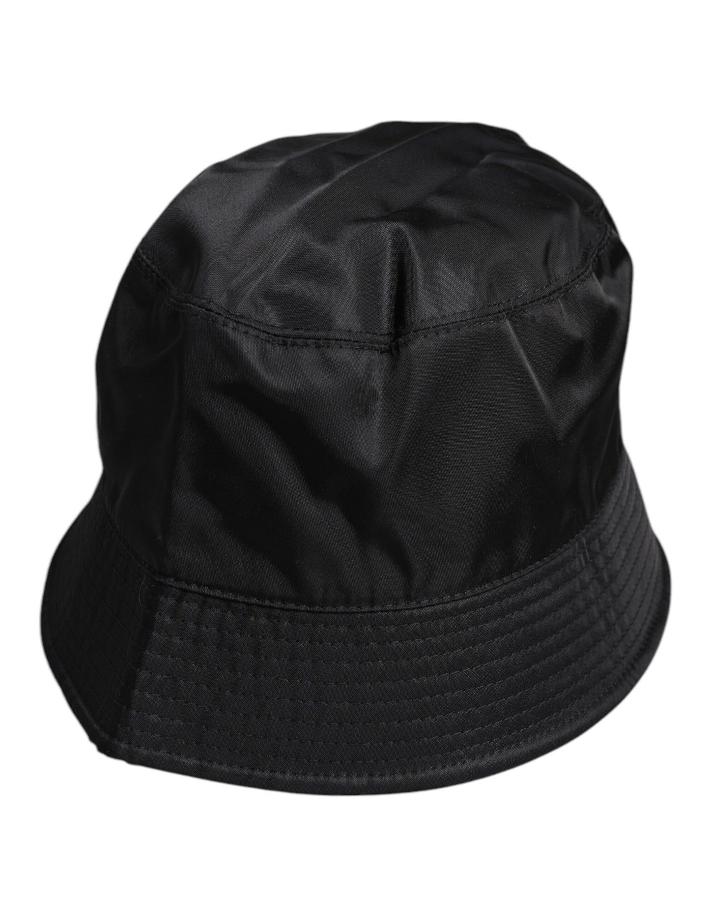 Dolce & Gabbana Black Cotton Wide Brim Bucket Hat schwarz