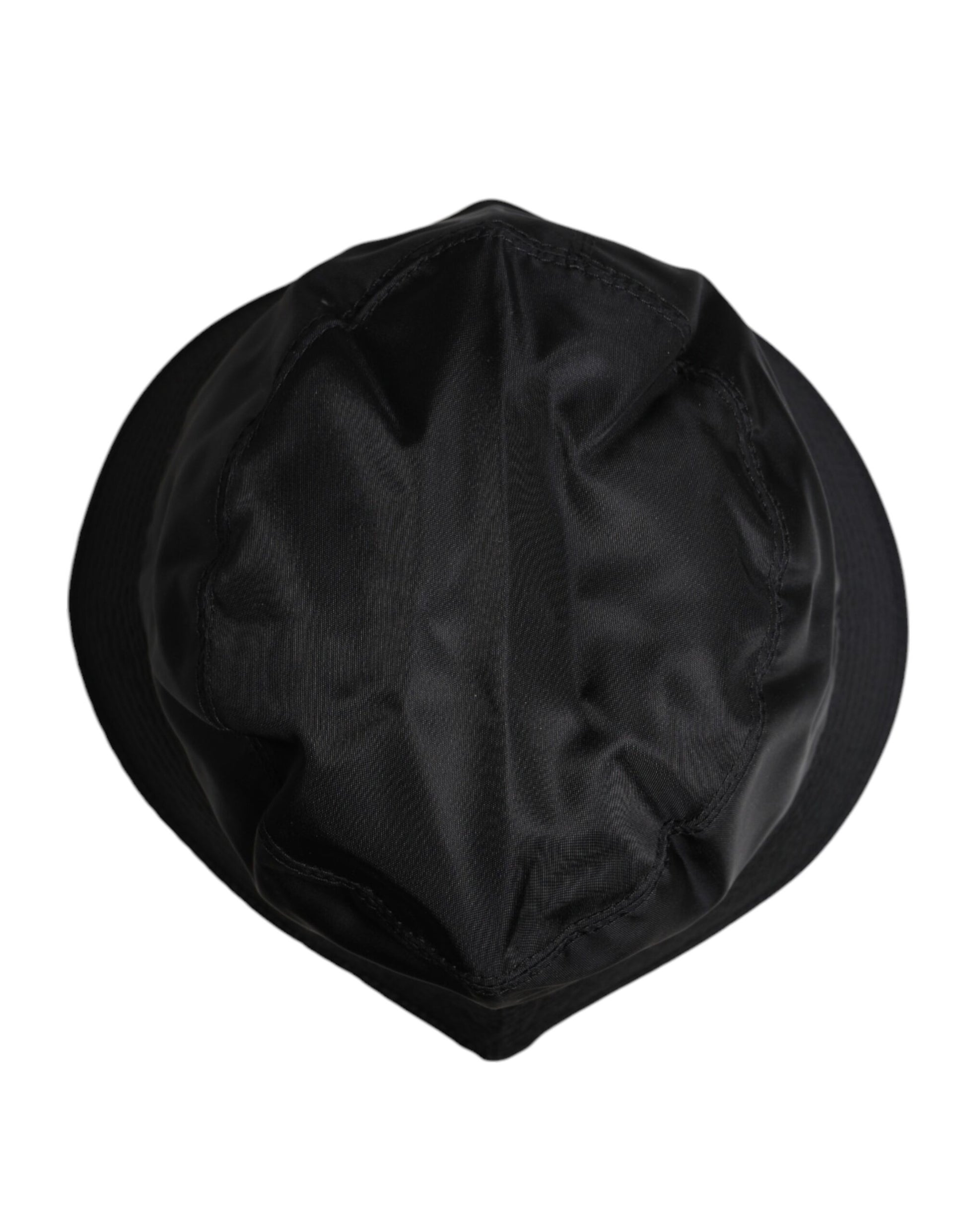 Dolce & Gabbana Black Cotton Wide Brim Bucket Hat schwarz