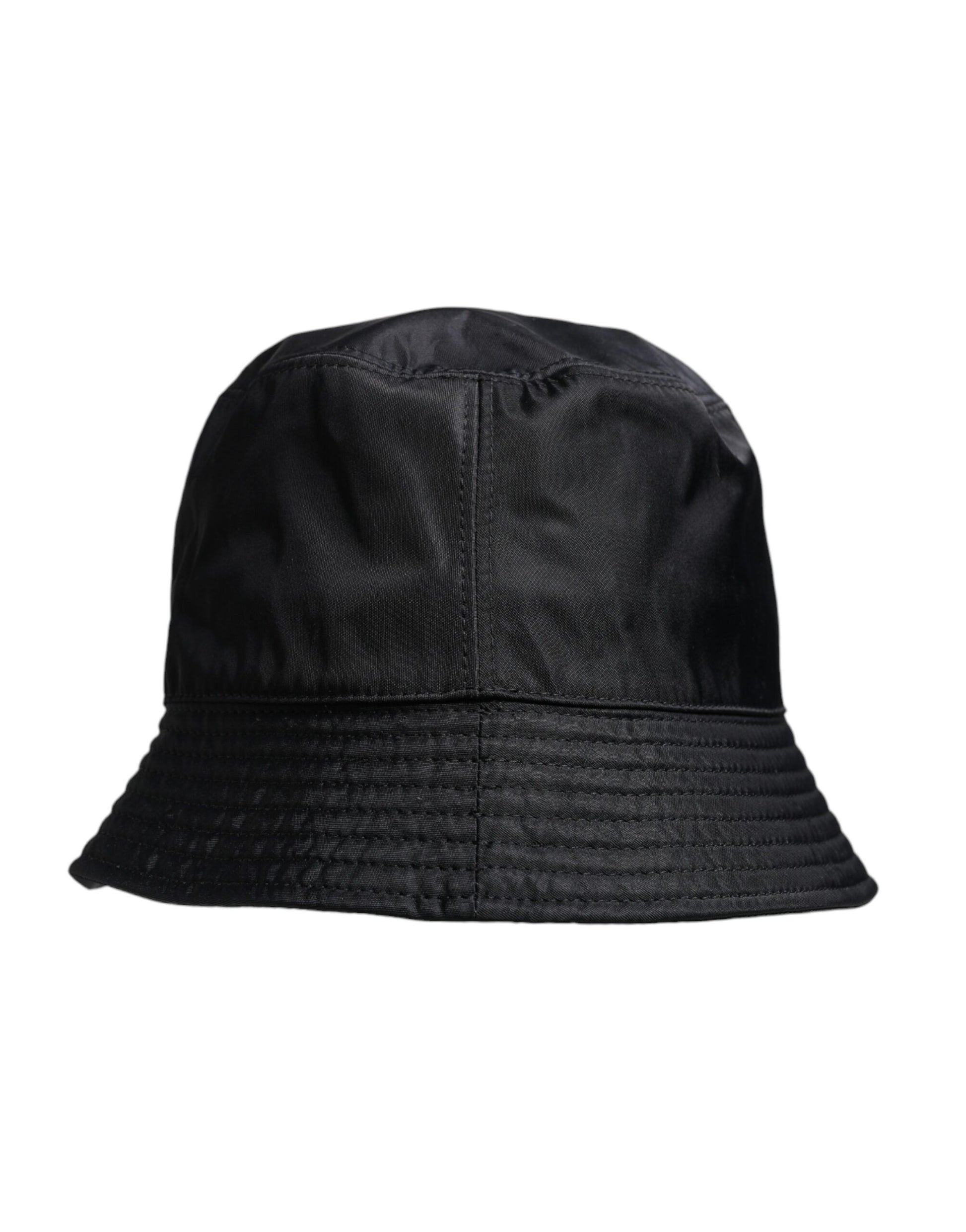 Dolce & Gabbana Black Cotton Wide Brim Bucket Hat schwarz