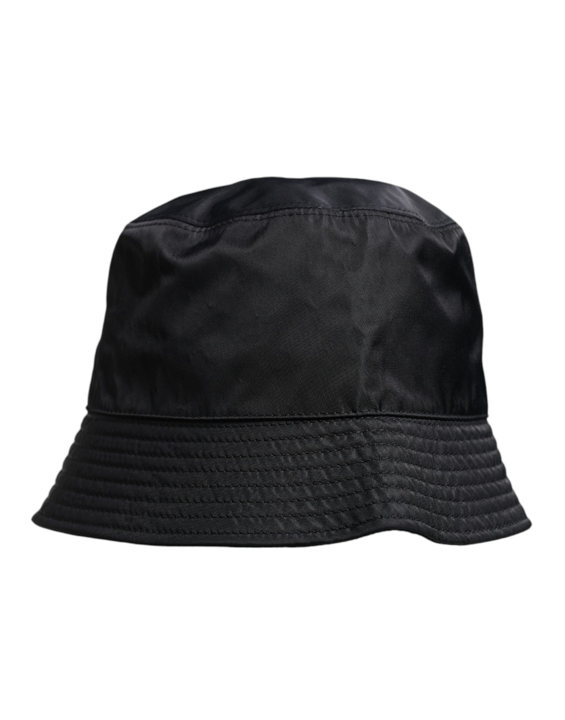 Dolce & Gabbana Black Cotton Wide Brim Bucket Hat schwarz