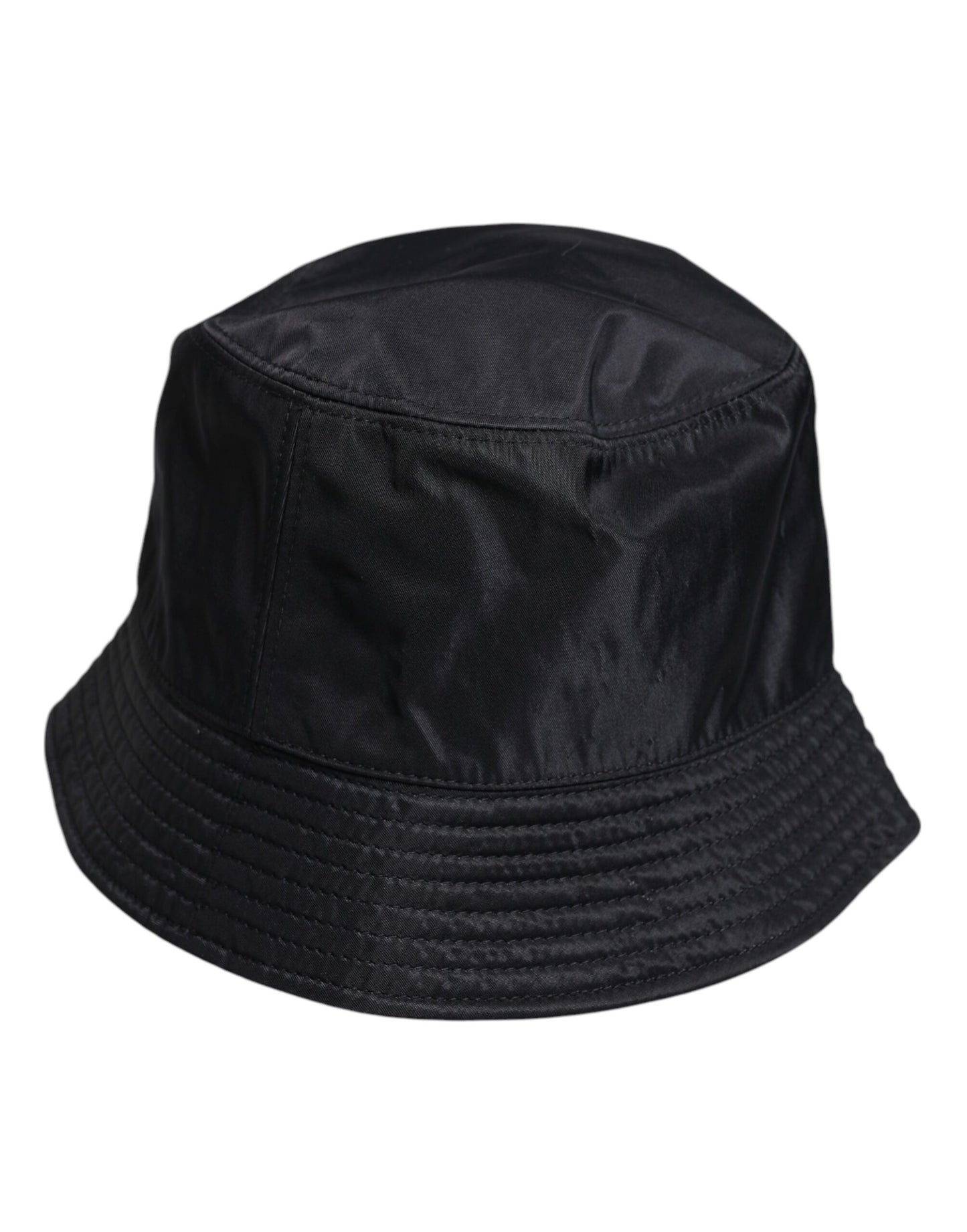 Dolce & Gabbana Black Cotton Wide Brim Bucket Hat schwarz