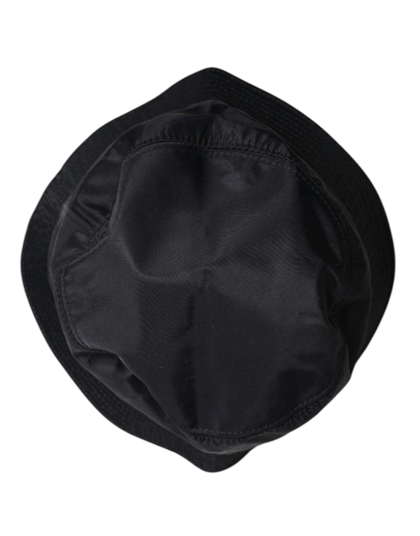 Dolce & Gabbana Black Cotton Wide Brim Bucket Hat schwarz