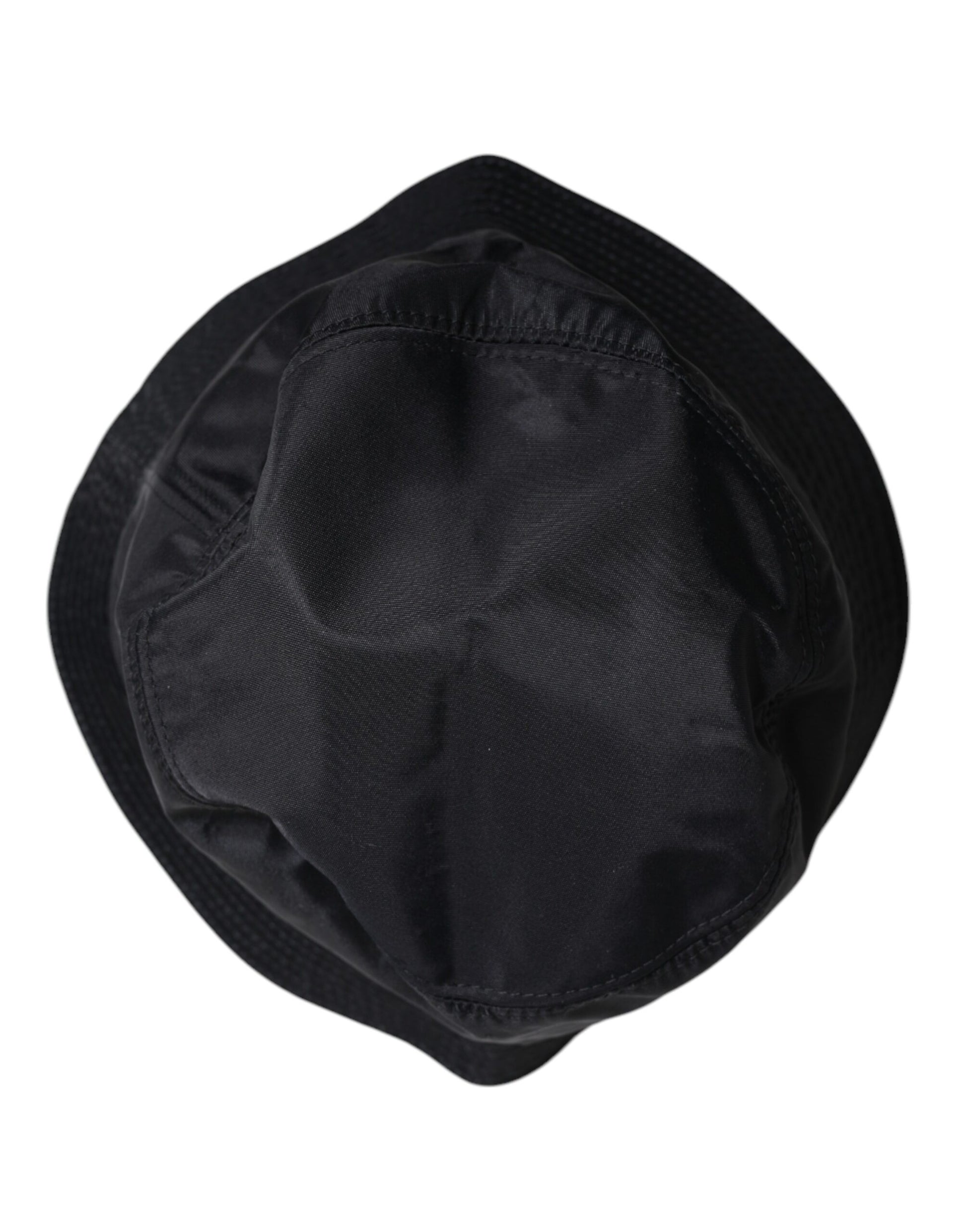 Dolce & Gabbana Black Cotton Wide Brim Bucket Hat schwarz