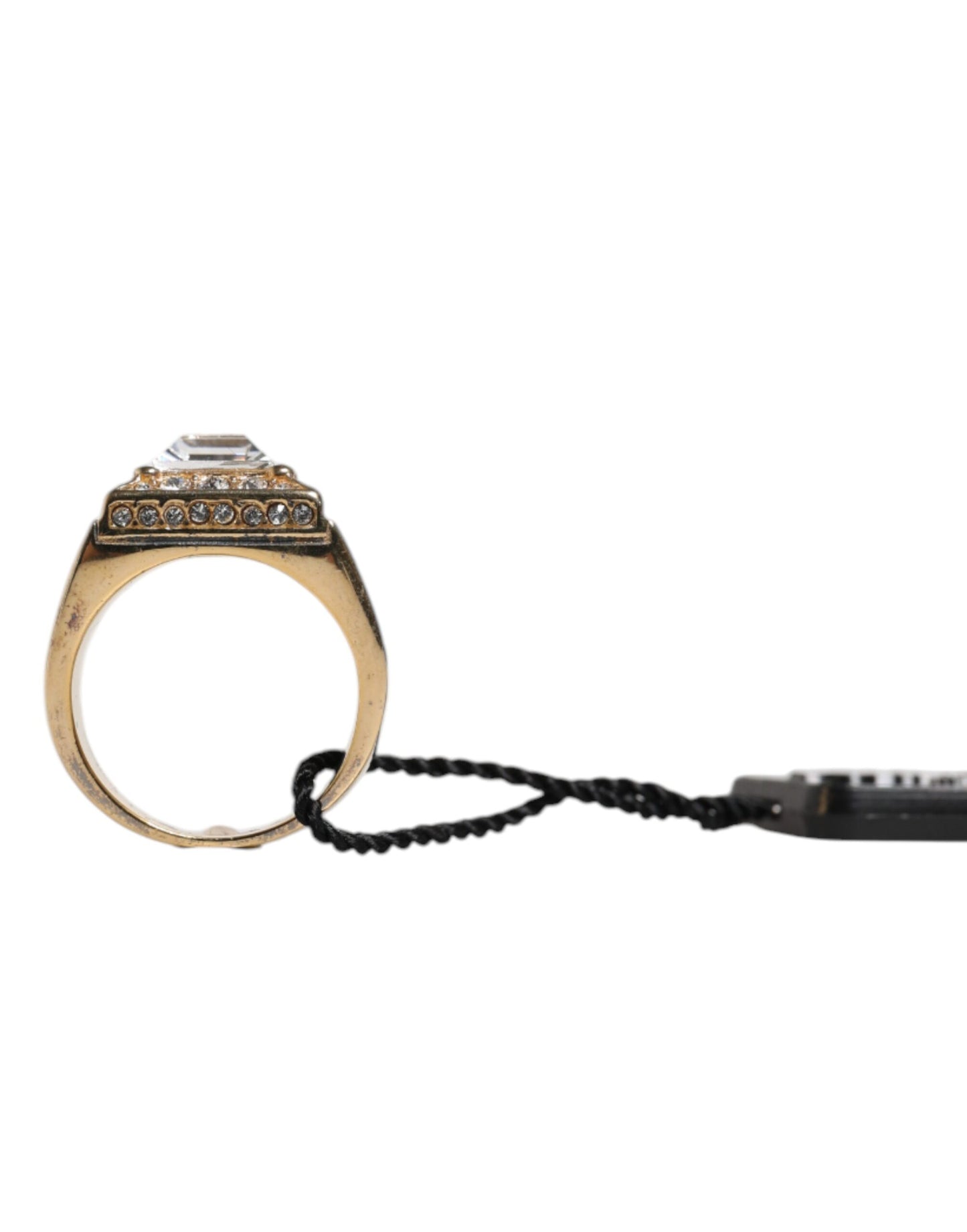 Dolce & Gabbana Gold Tone Sterling Silver 925 Crystals Ring Curated Luxury Accessories by Orvyn
