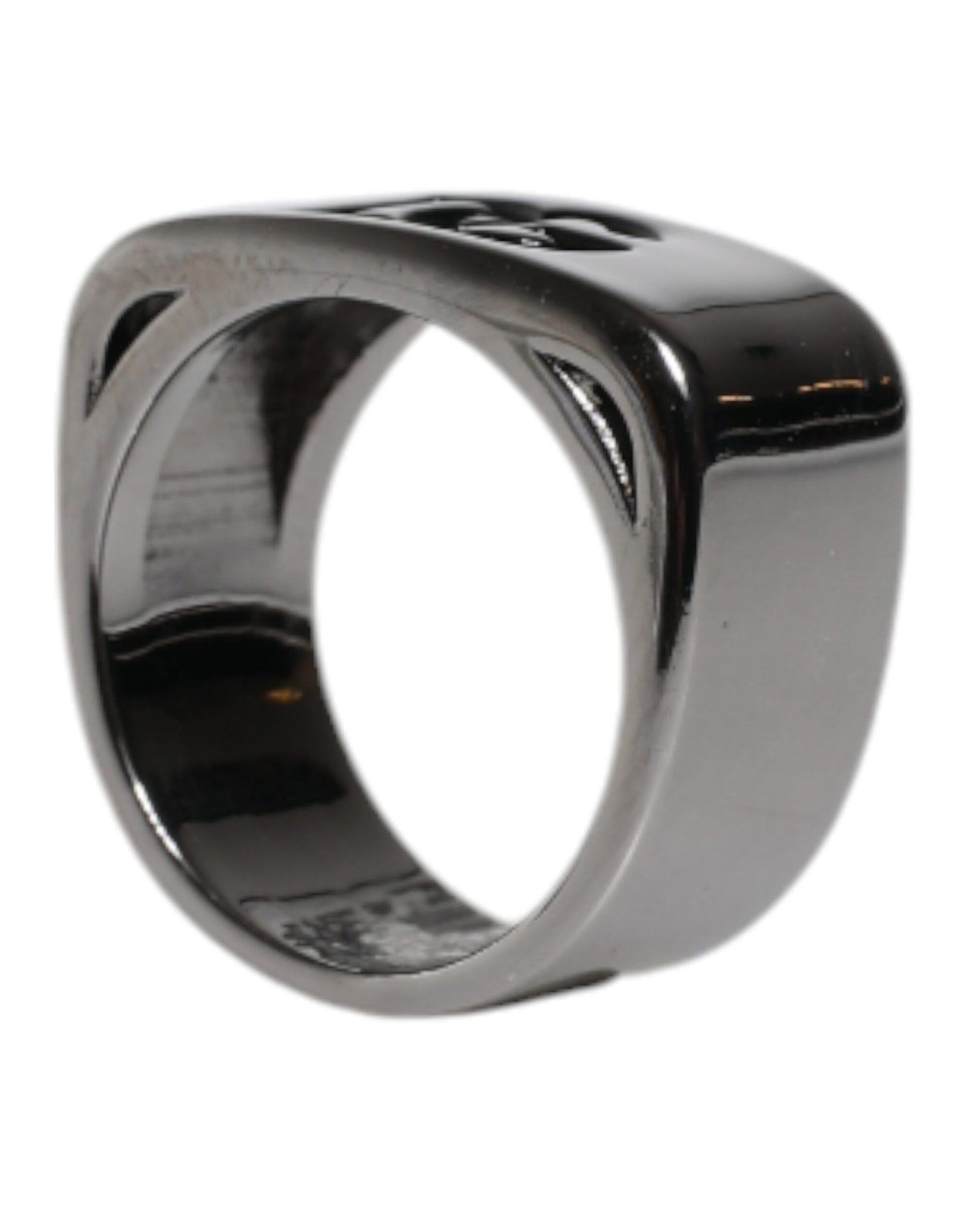 Dolce & Gabbana Silver Tone Brass Anello DG Logo Ring Curated Luxury Accessories by Orvyn