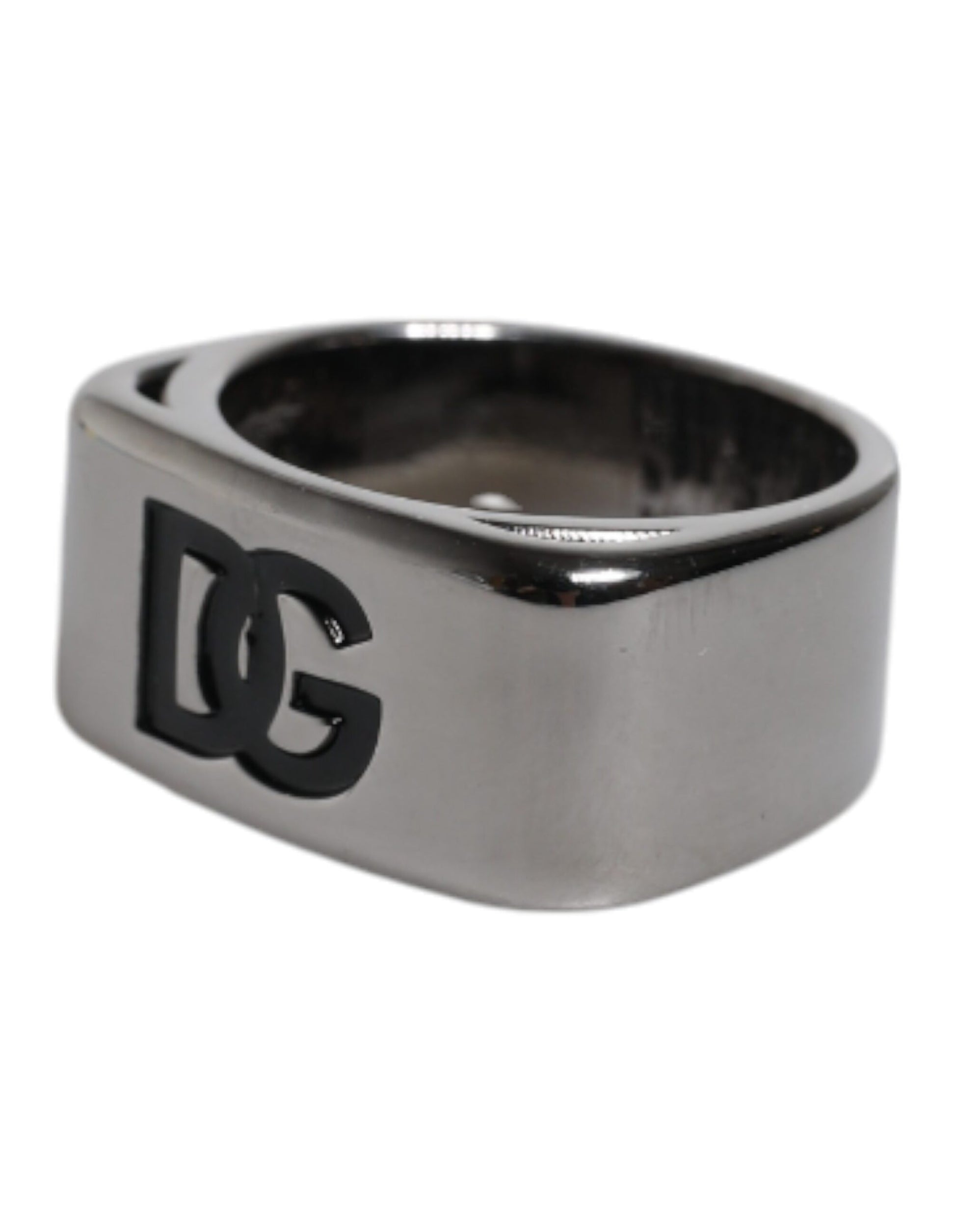 Dolce & Gabbana Silver Tone Brass Anello DG Logo Ring Curated Luxury Accessories by Orvyn