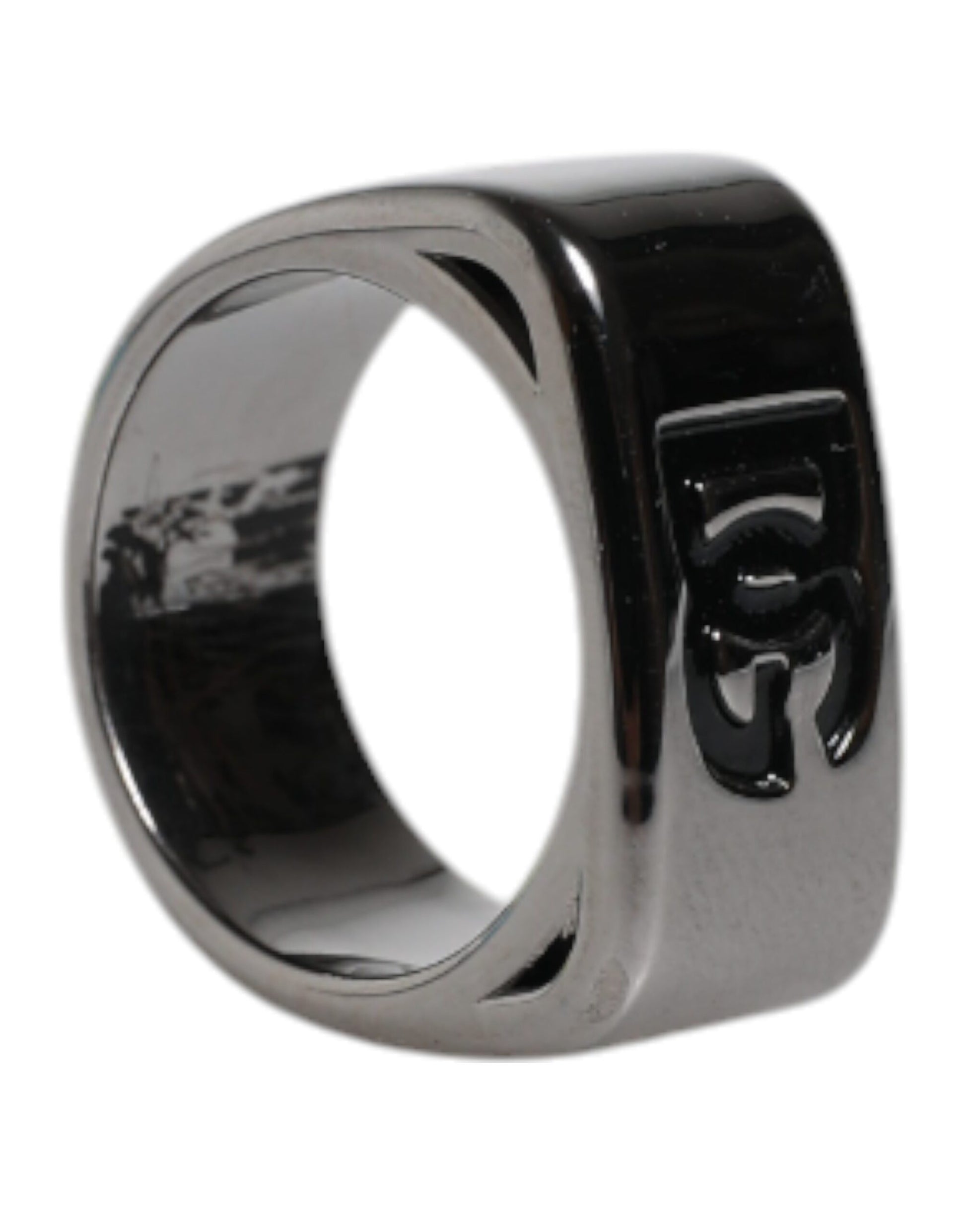 Dolce & Gabbana Silver Tone Brass Anello DG Logo Ring Curated Luxury Accessories by Orvyn