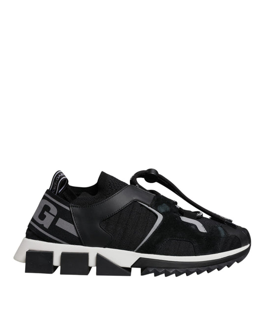 Dolce & Gabbana Black Mesh Sorrento Trekking Sneakers Shoes Curated Luxury Accessories by Orvyn