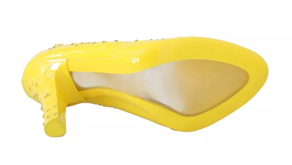 Dolce & Gabbana Yellow Crystal Heels CINDERELLA Shoes Curated Luxury Accessories by Orvyn