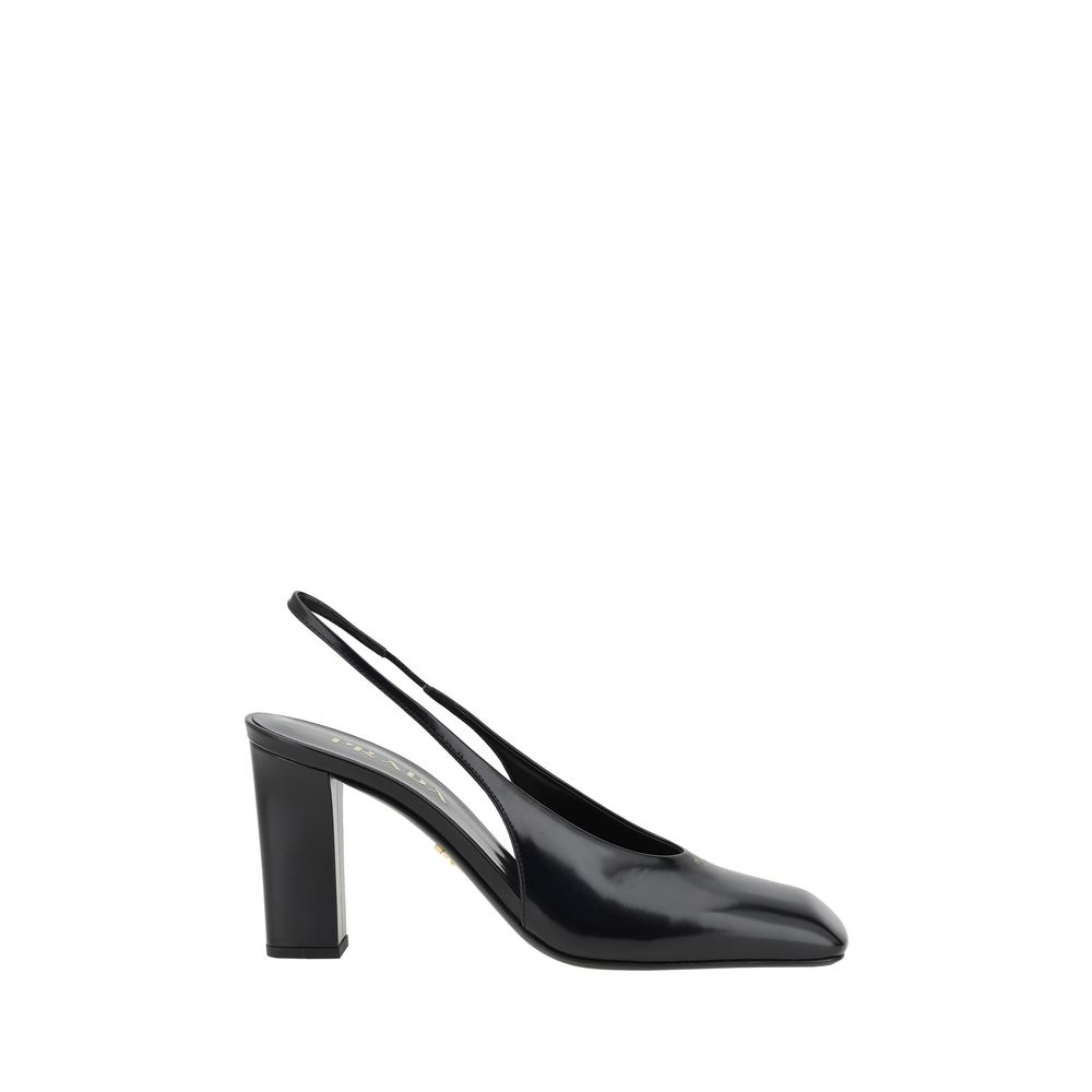 Prada Black Calf Leather Pumps Curated Luxury Accessories by Orvyn