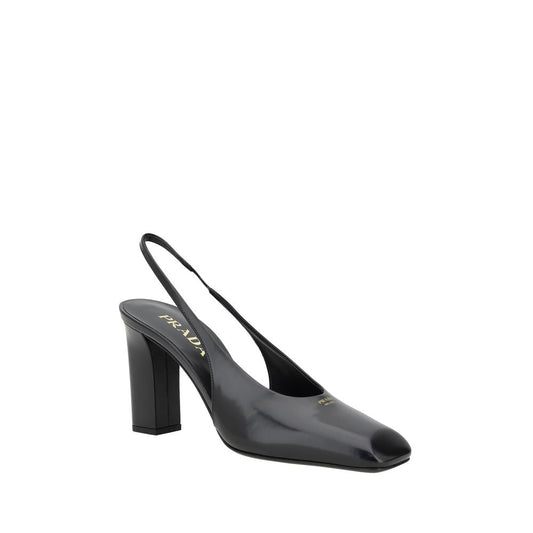 Prada Black Calf Leather Pumps Curated Luxury Accessories by Orvyn
