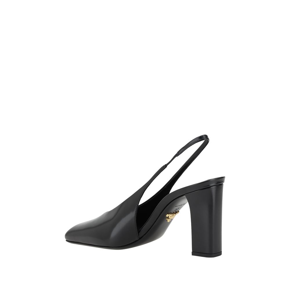 Prada Black Calf Leather Pumps Curated Luxury Accessories by Orvyn