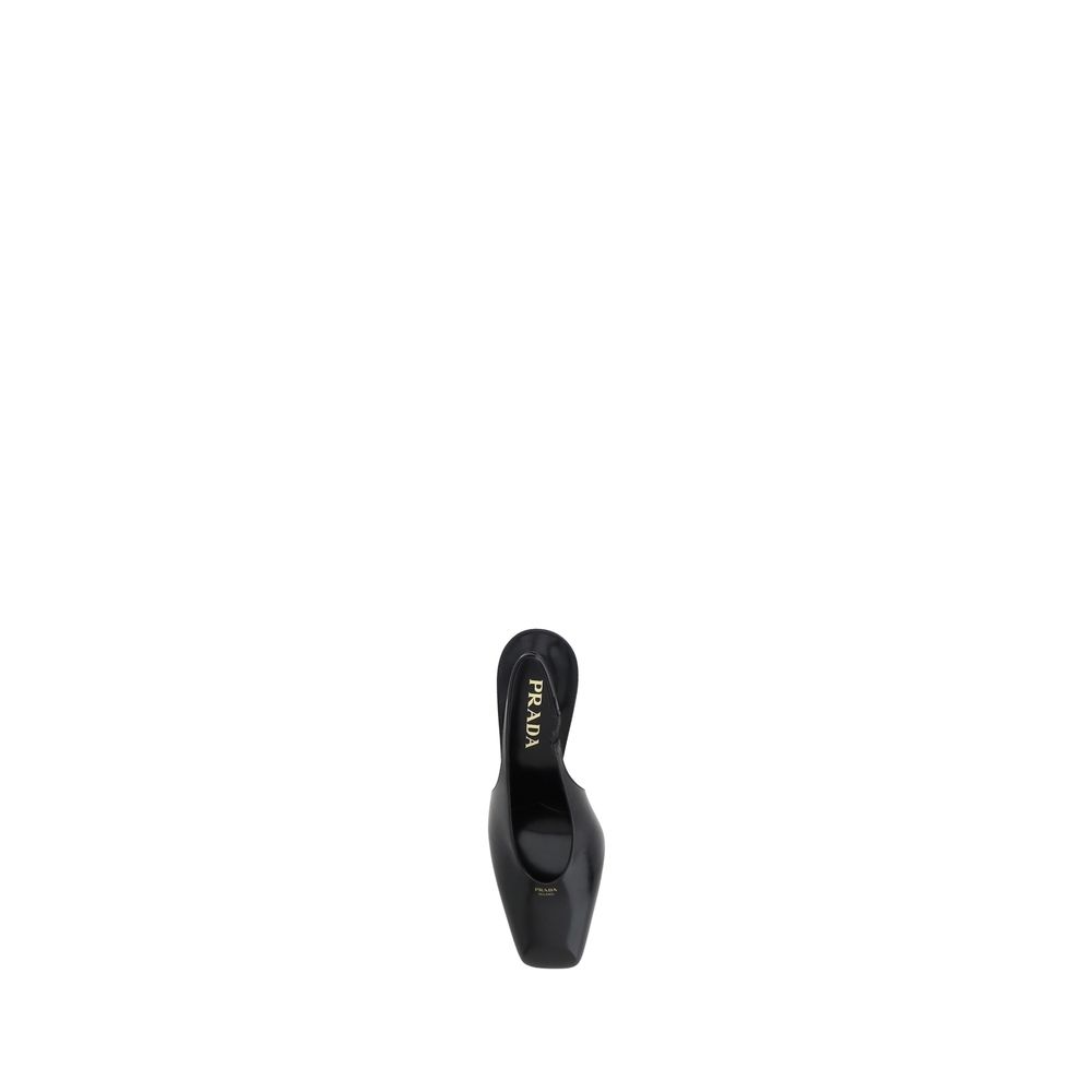 Prada Black Calf Leather Pumps Curated Luxury Accessories by Orvyn