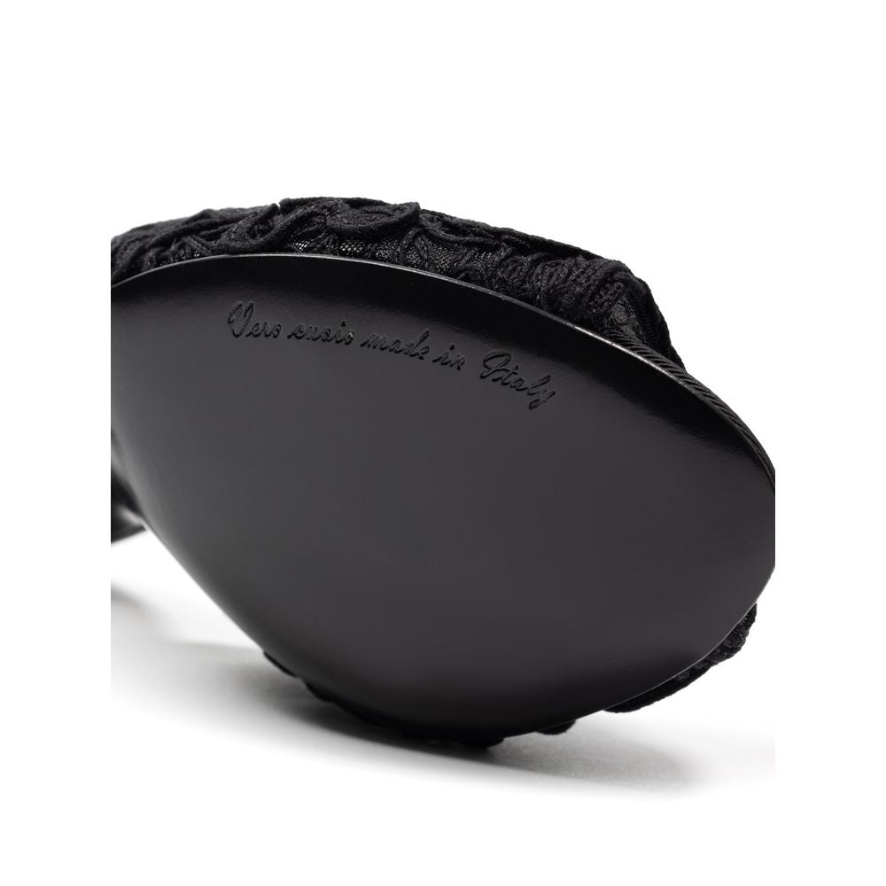 Dolce & Gabbana Black Cotton Mules Curated Luxury Accessories by Orvyn