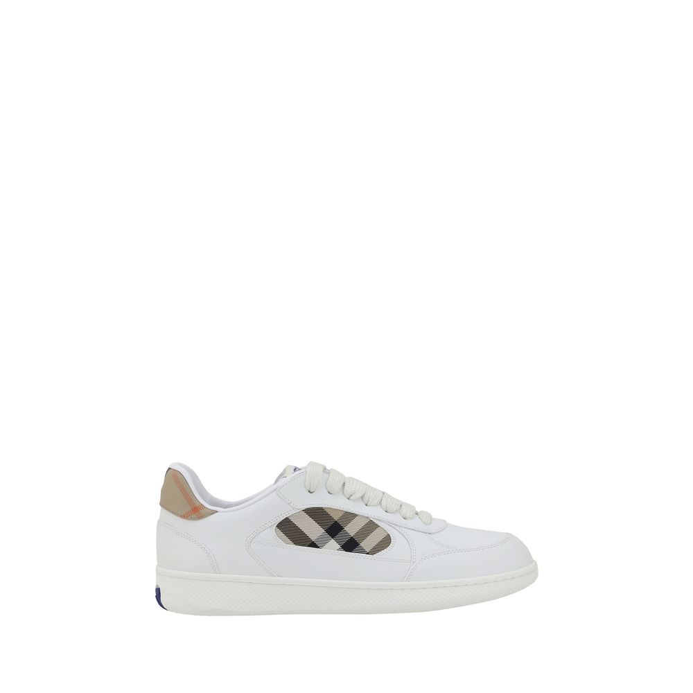Burberry White Calf Leather Bos Taurus Low Top Sneakers Curated Luxury Accessories by Orvyn