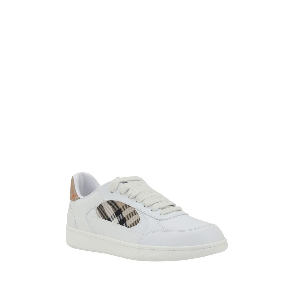 Burberry White Calf Leather Bos Taurus Low Top Sneakers Curated Luxury Accessories by Orvyn
