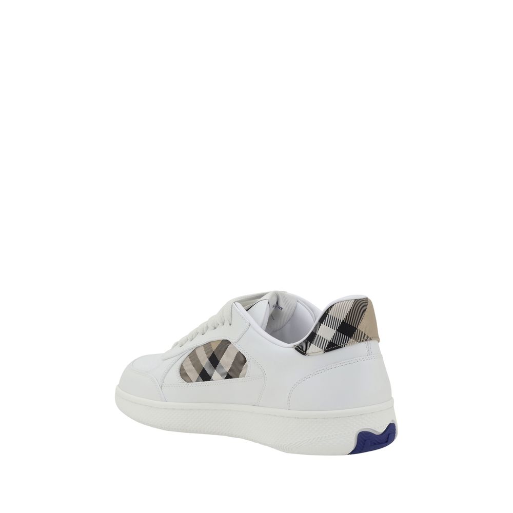Burberry White Calf Leather Bos Taurus Low Top Sneakers Curated Luxury Accessories by Orvyn