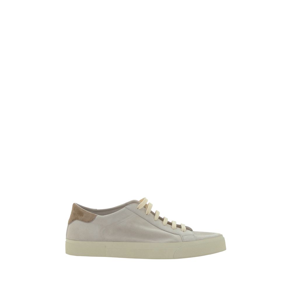 Brunello Cucinelli Cream White Leather Sneakers Curated Luxury Accessories by Orvyn