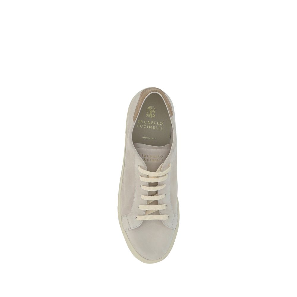 Brunello Cucinelli Cream White Leather Sneakers Curated Luxury Accessories by Orvyn