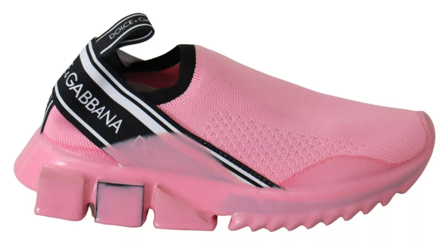 Dolce & Gabbana Pink Low Top Sorrento Sneakers Slip On Casual Shoes Curated Luxury Accessories by Orvyn