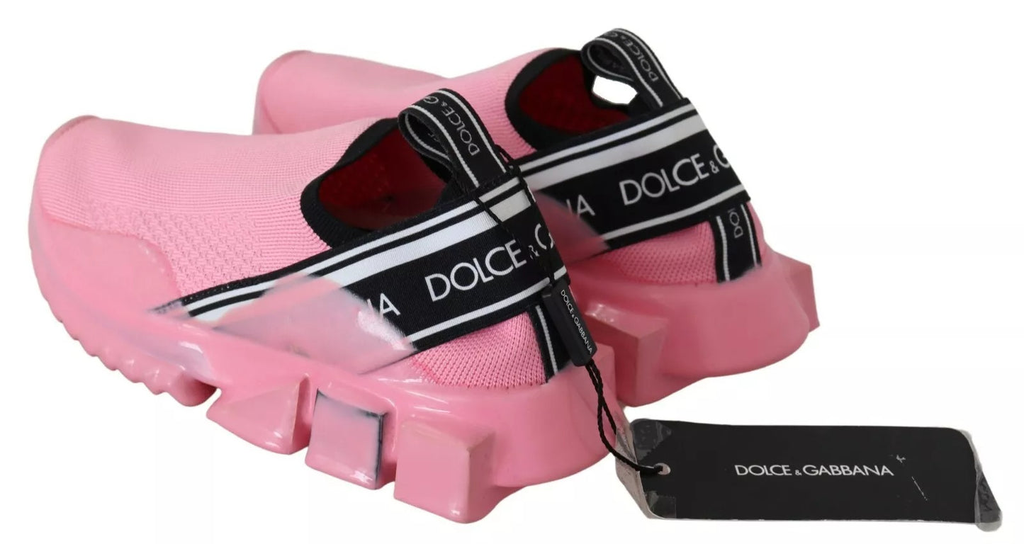 Dolce & Gabbana Pink Low Top Sorrento Sneakers Slip On Casual Shoes Curated Luxury Accessories by Orvyn
