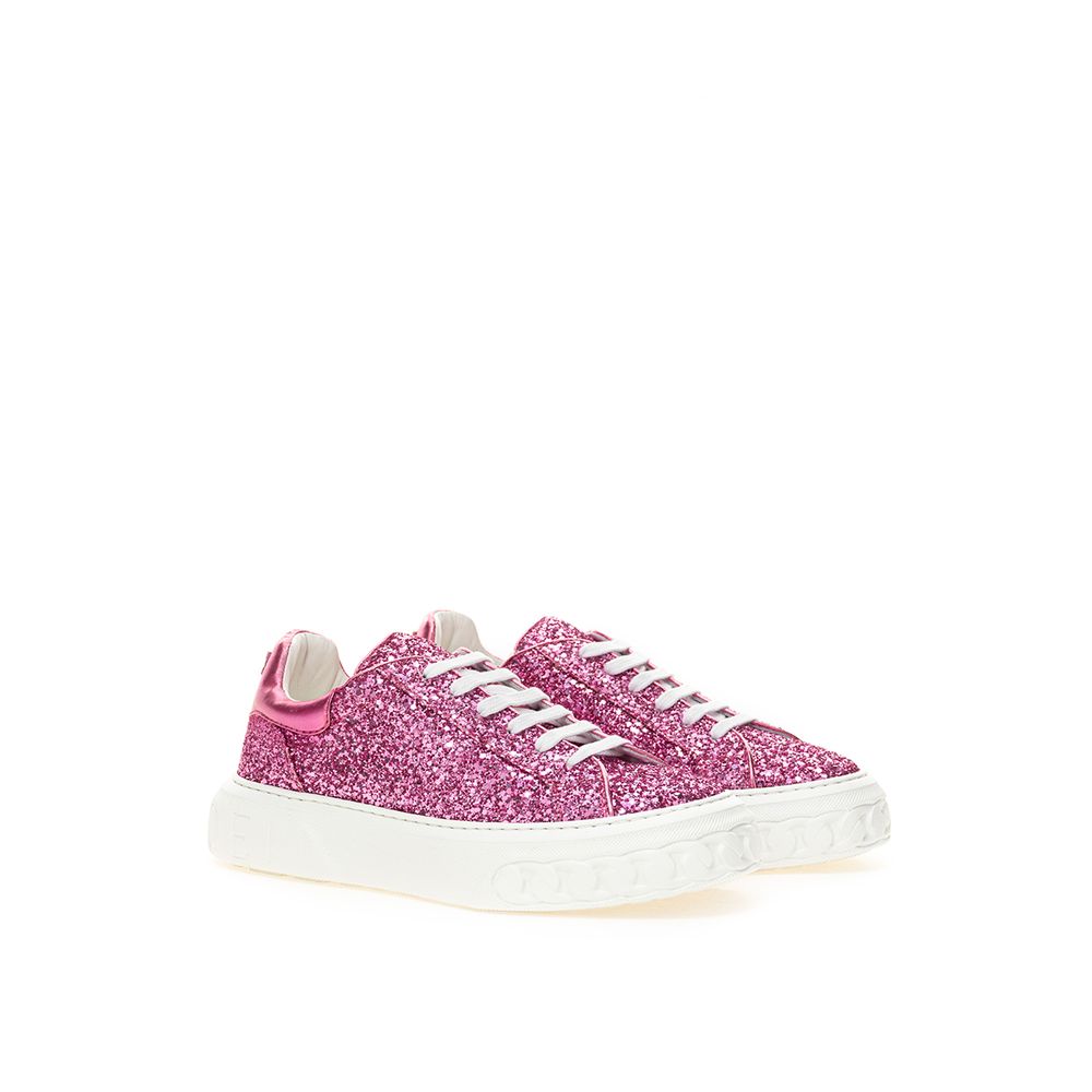 Casadei Fuchsia Fabric And Leather Low Top Sneakers Curated Luxury Accessories by Orvyn