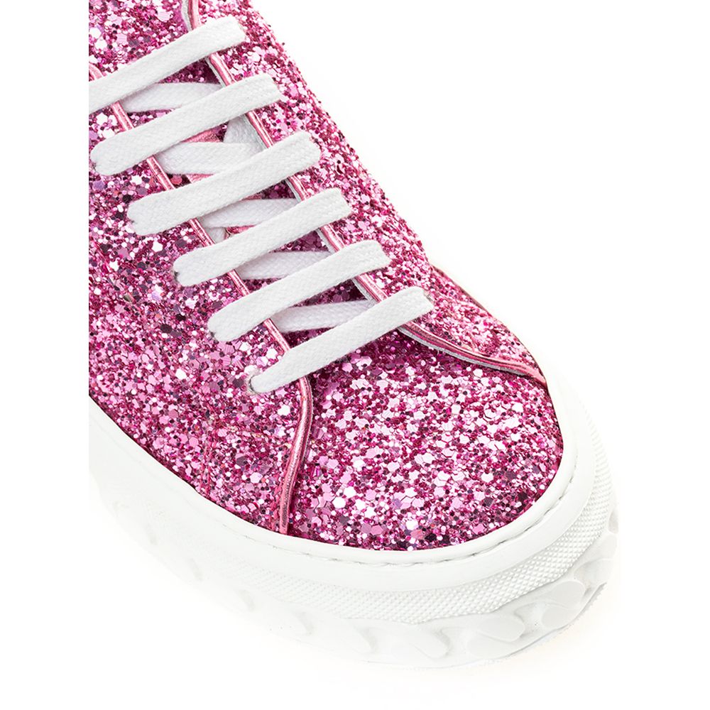 Casadei Fuchsia Fabric And Leather Low Top Sneakers Curated Luxury Accessories by Orvyn