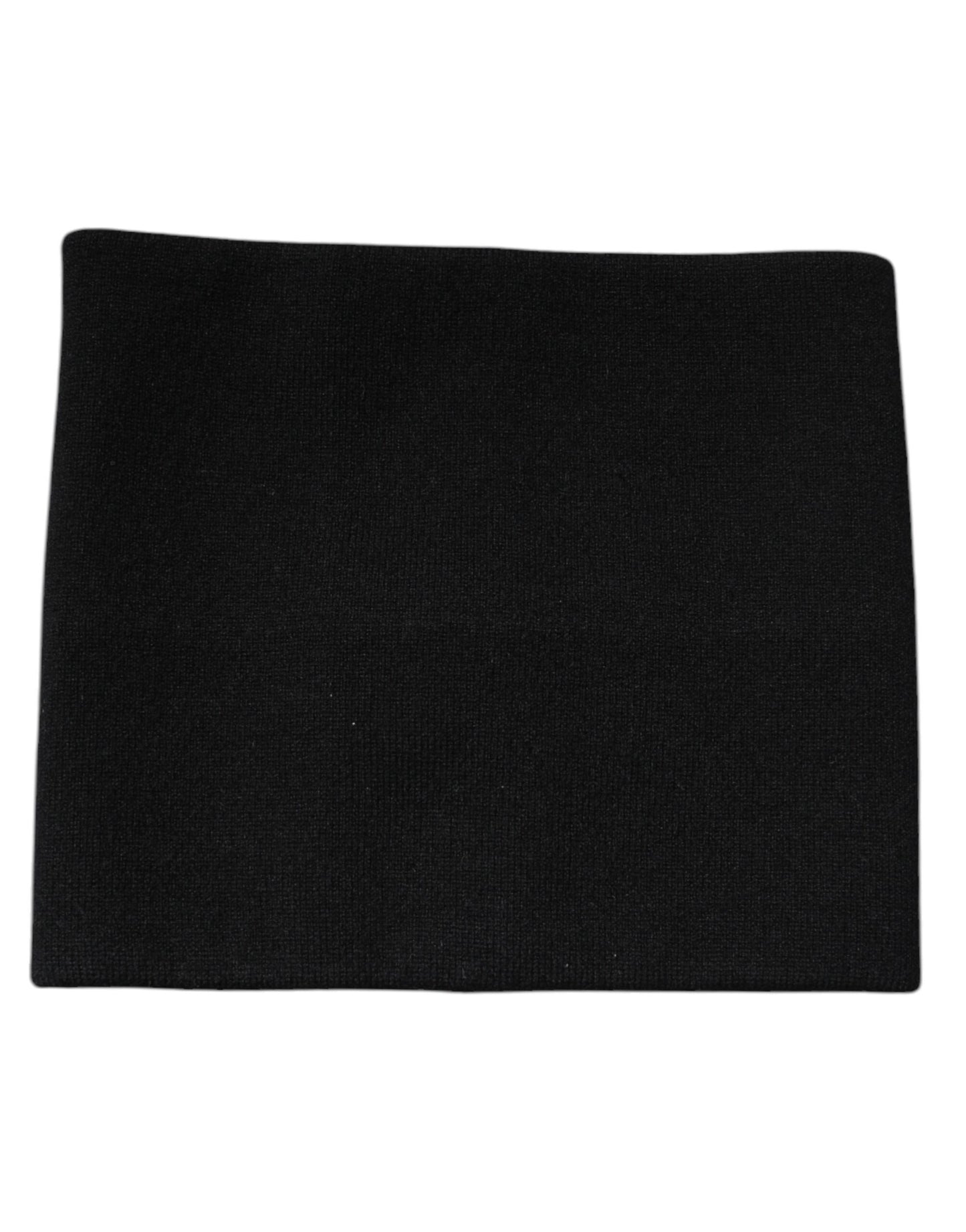 Dolce & Gabbana Black Cashmere Knitted Square Handkerchief Scarf Curated Luxury Accessories by Orvyn