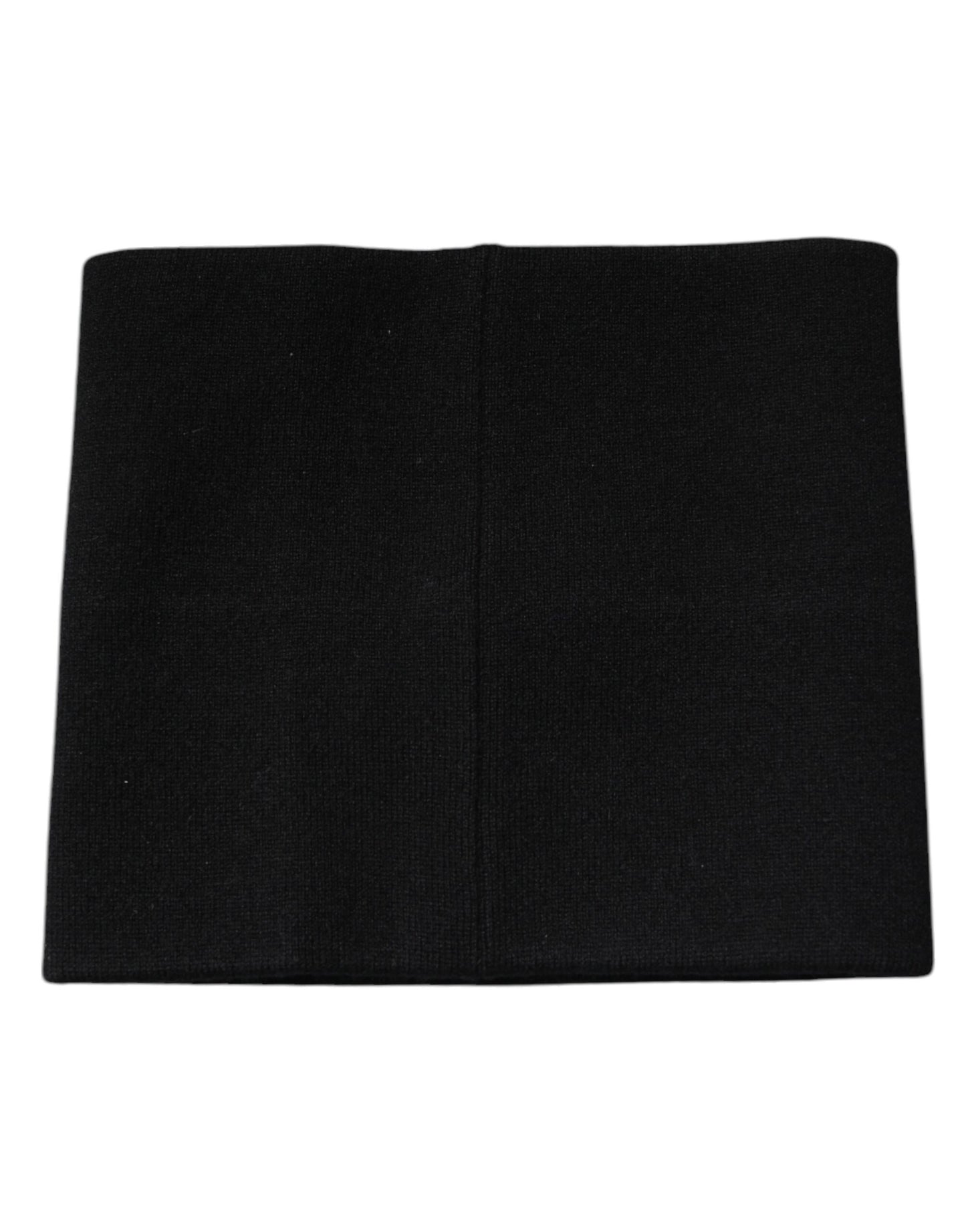 Dolce & Gabbana Black Cashmere Knitted Square Handkerchief Scarf Curated Luxury Accessories by Orvyn