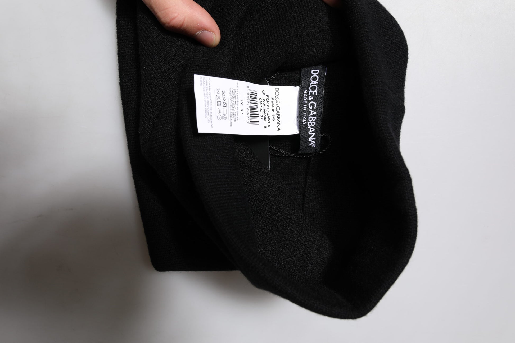 Dolce & Gabbana Black Cashmere Knitted Square Handkerchief Scarf Curated Luxury Accessories by Orvyn