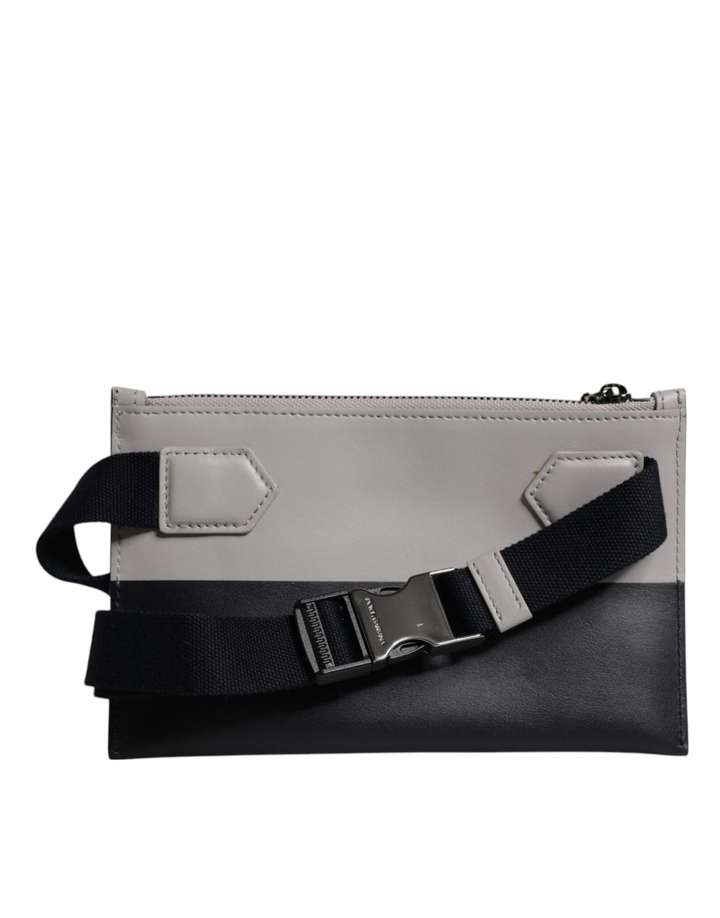 Dolce & Gabbana Black White Leather Logo Embossed Crossbody Bag Curated Luxury Accessories by Orvyn