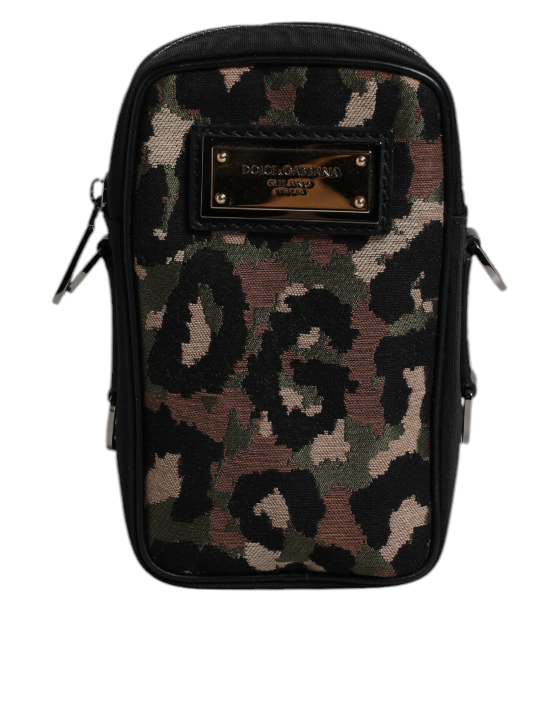Dolce & Gabbana Multicolor Leopard Jacquard Logo Plaque Neck Strap Bag Curated Luxury Accessories by Orvyn