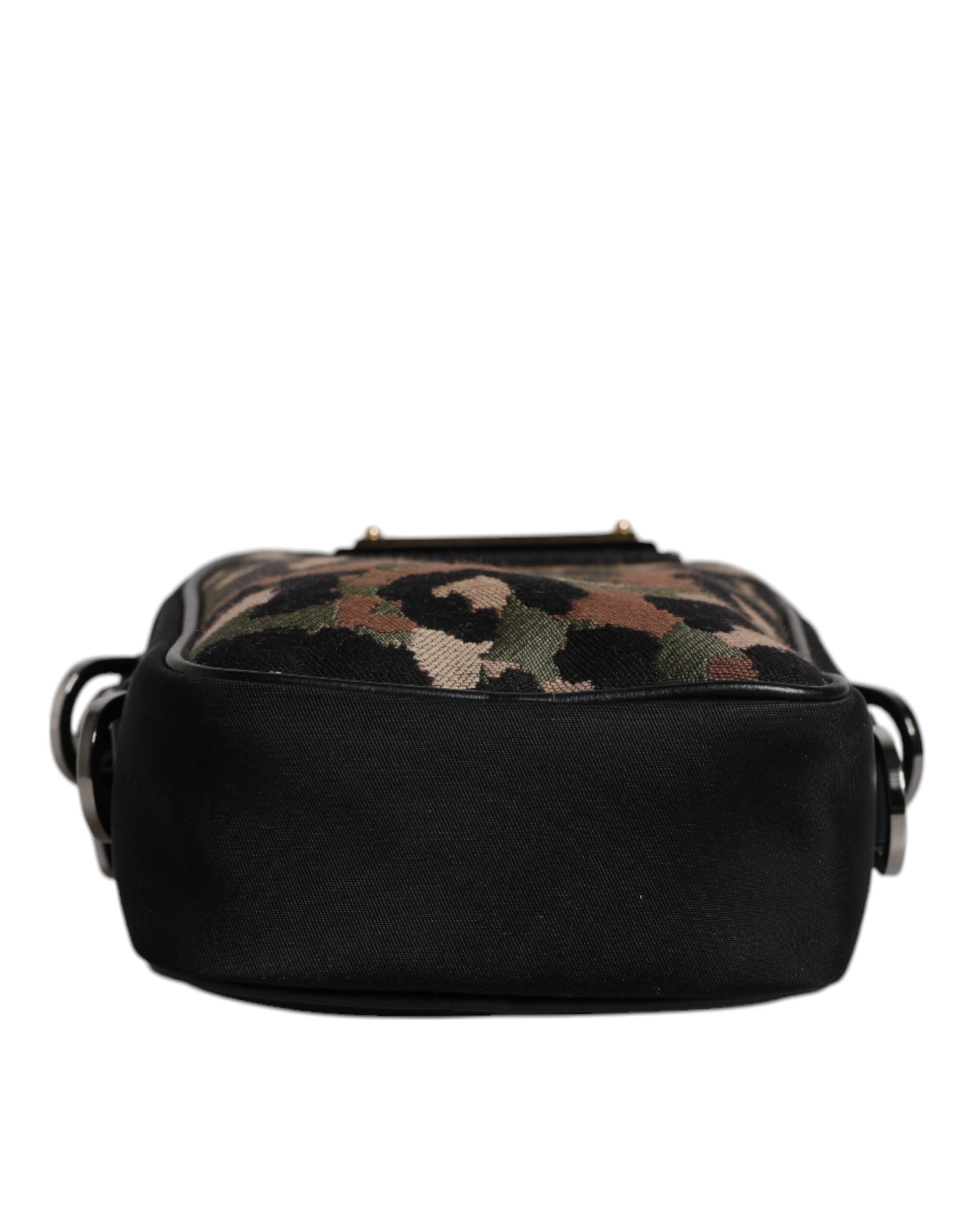 Dolce & Gabbana Multicolor Leopard Jacquard Logo Plaque Neck Strap Bag Curated Luxury Accessories by Orvyn