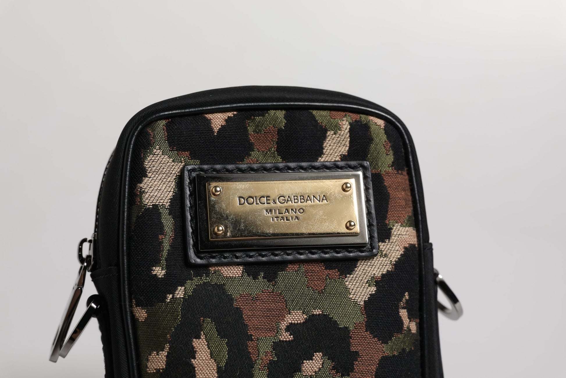 Dolce & Gabbana Multicolor Leopard Jacquard Logo Plaque Neck Strap Bag Curated Luxury Accessories by Orvyn