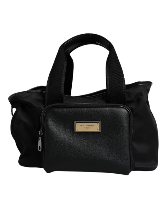 Dolce & Gabbana Black Shoulder Strap Pet Carry Logo Plaque Bag Curated Luxury Accessories by Orvyn