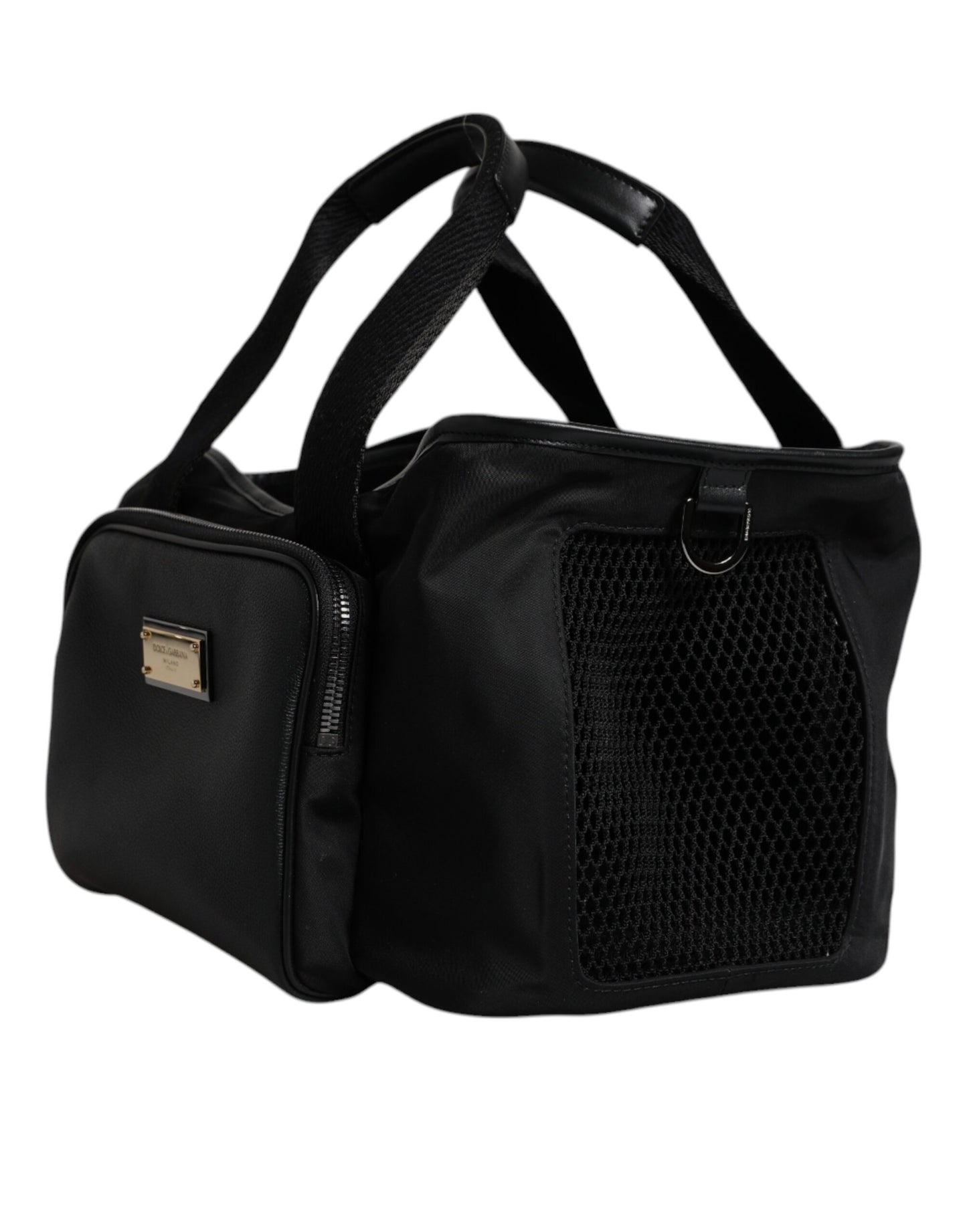 Dolce & Gabbana Black Shoulder Strap Pet Carry Logo Plaque Bag Curated Luxury Accessories by Orvyn