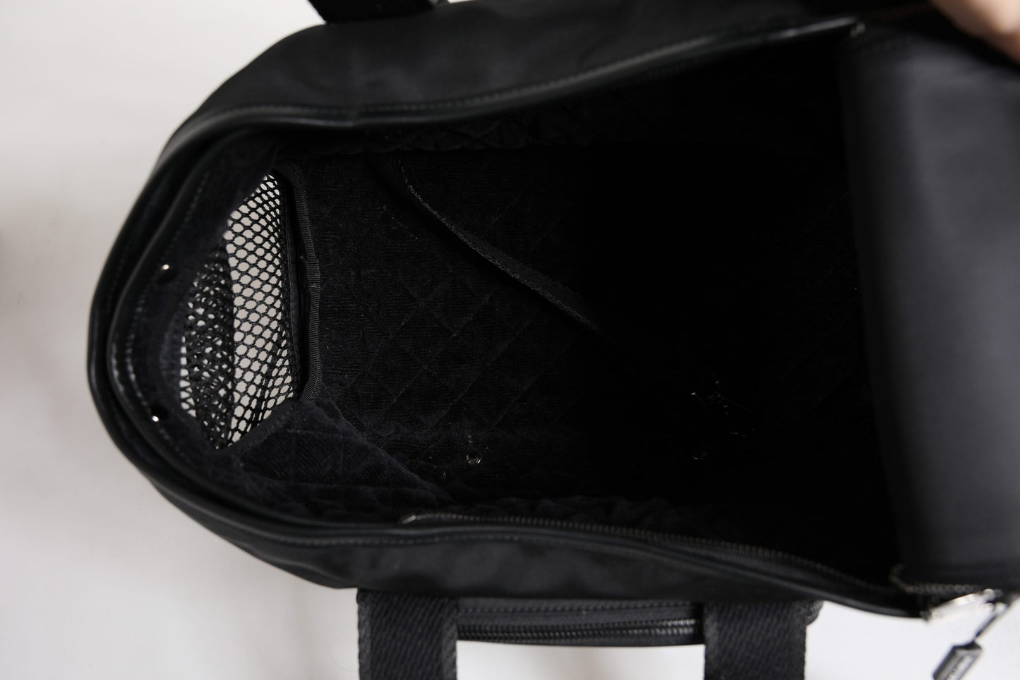 Dolce & Gabbana Black Shoulder Strap Pet Carry Logo Plaque Bag Curated Luxury Accessories by Orvyn
