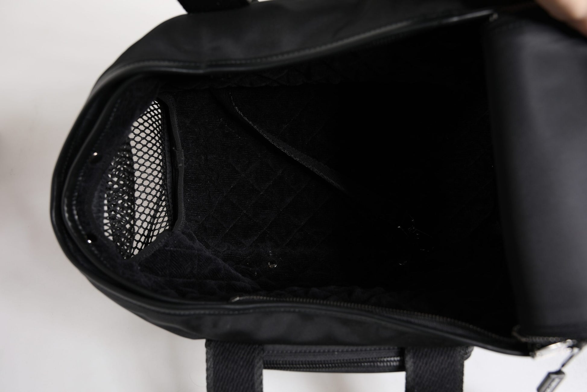 Dolce & Gabbana Black Shoulder Strap Pet Carry Logo Plaque Bag Curated Luxury Accessories by Orvyn