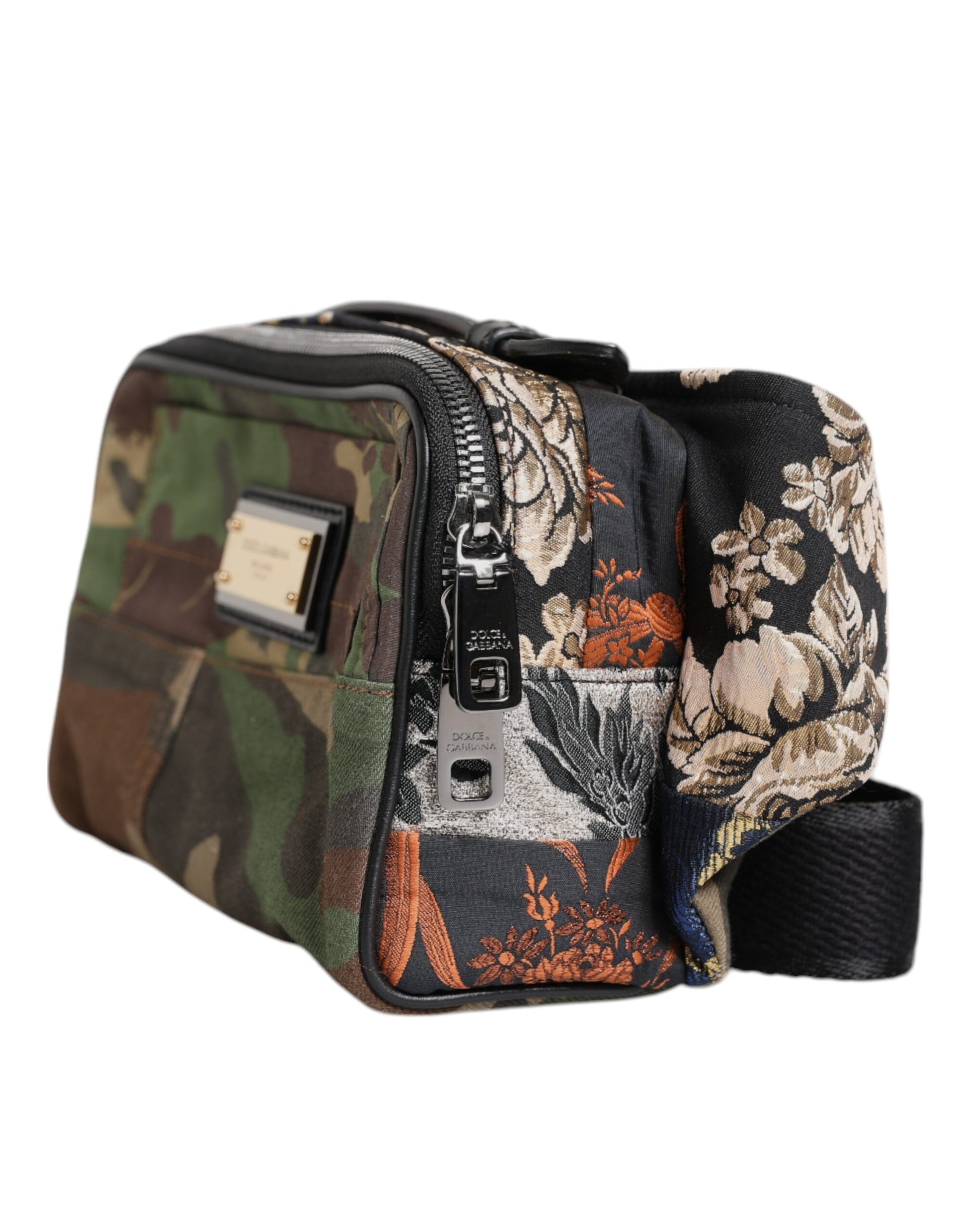 Dolce & Gabbana Multicolor Camouflage Patchwork Logo Waist Fanny Pack Bag Curated Luxury Accessories by Orvyn