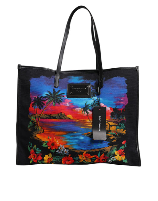 Dolce & Gabbana Multicolor Graphic Printed Top Handle Shopping Tote Bag Curated Luxury Accessories by Orvyn