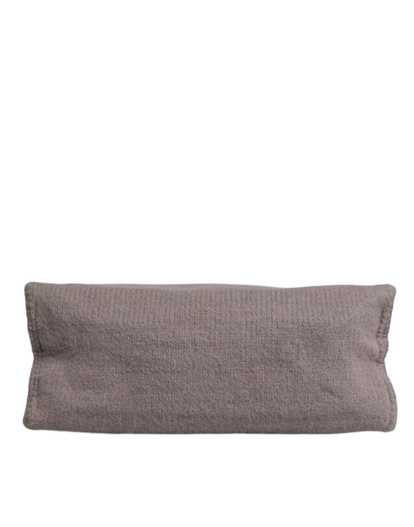 Dolce & Gabbana Grey Alpaca Wool Logo Plaque Tote Shoulder Bag Curated Luxury Accessories by Orvyn