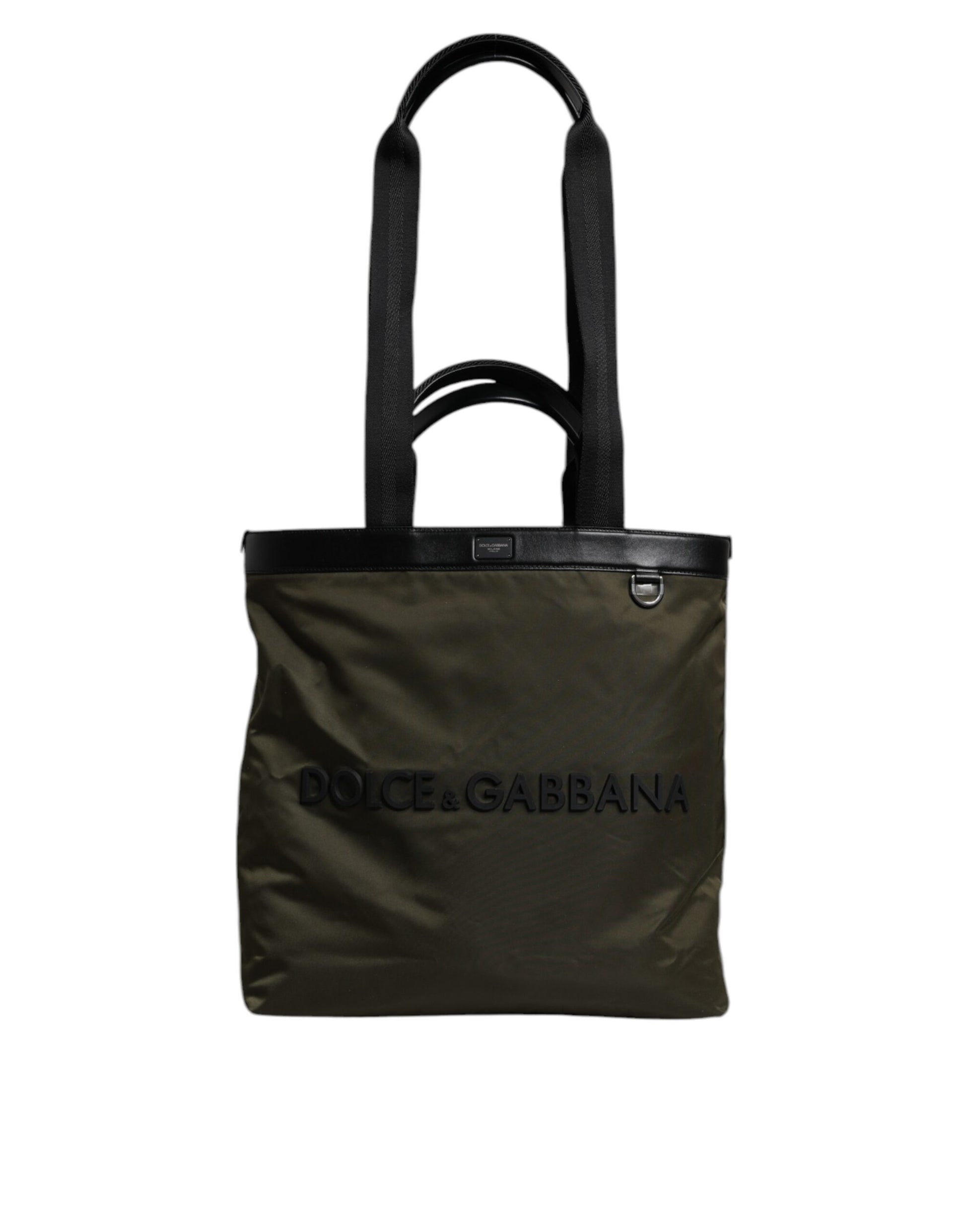 Dolce & Gabbana Military Green Nylon Shoulder Strap Tote Bag Curated Luxury Accessories by Orvyn