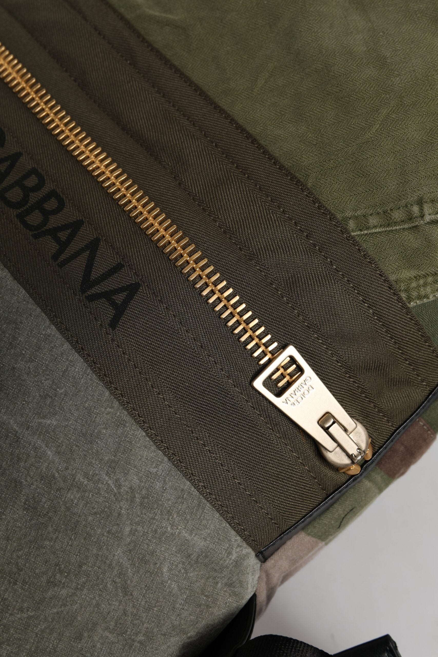 Dolce & Gabbana Military Green Patchwork Rucksack Backpack Bag Curated Luxury Accessories by Orvyn
