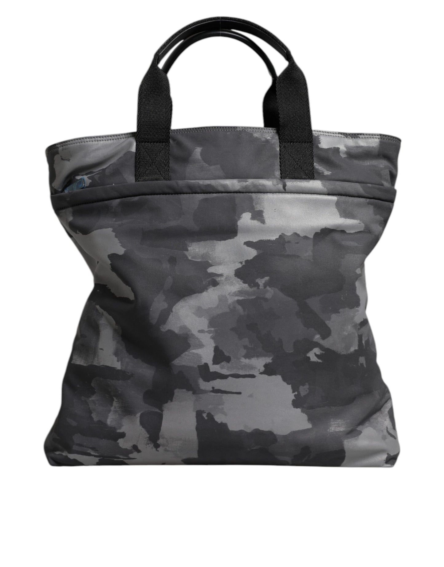 Dolce & Gabbana Gray Camo Cotton Multiple Compartments Tote Bag Curated Luxury Accessories by Orvyn