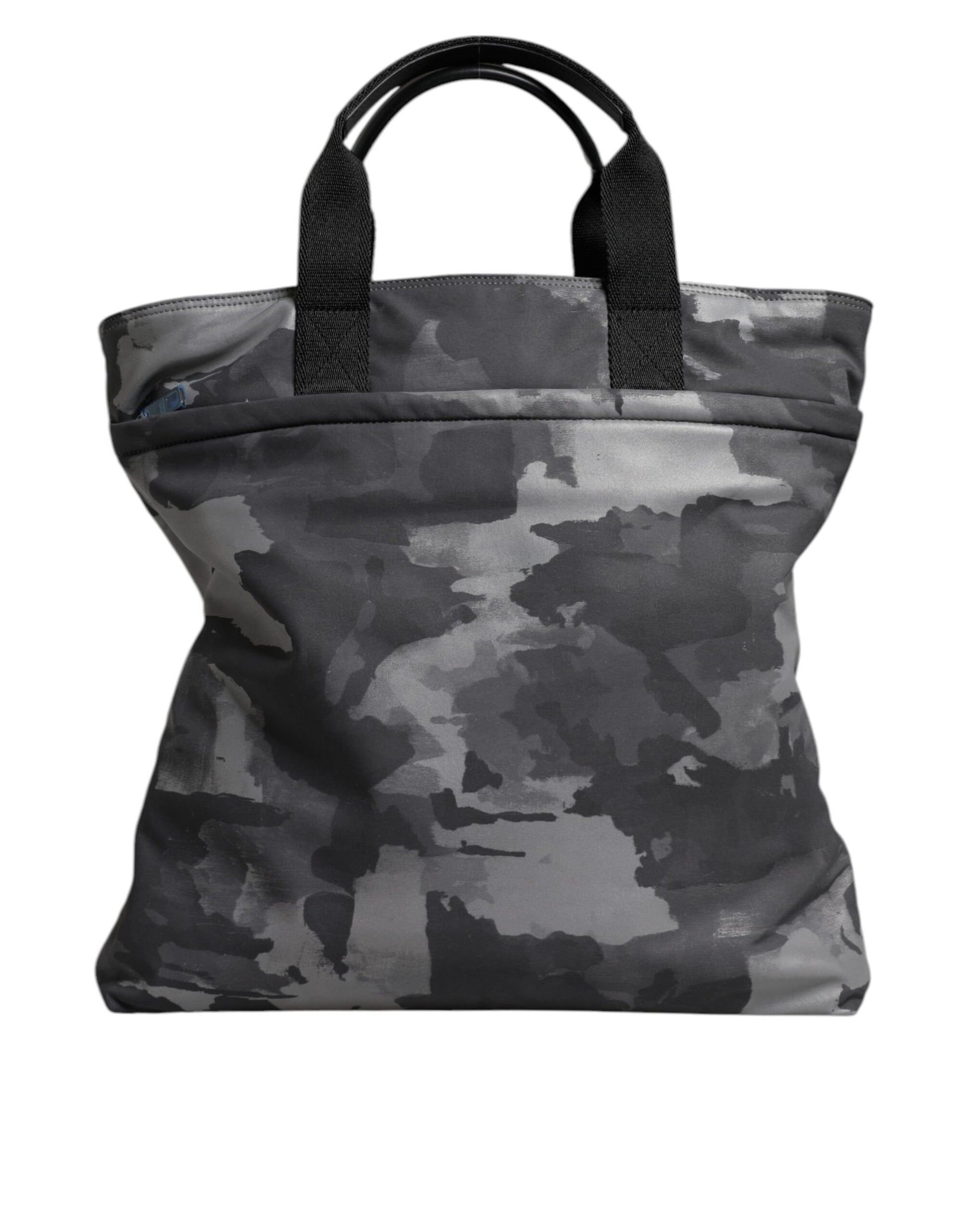 Dolce & Gabbana Gray Camo Cotton Multiple Compartments Tote Bag Curated Luxury Accessories by Orvyn