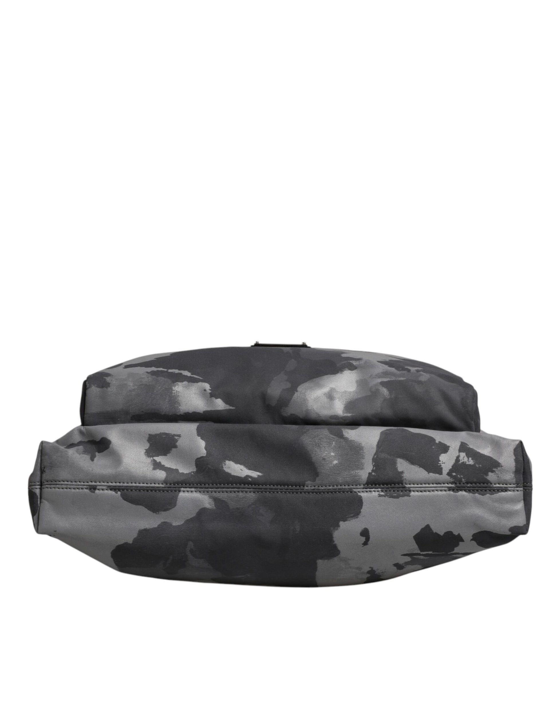 Dolce & Gabbana Gray Camo Cotton Multiple Compartments Tote Bag Curated Luxury Accessories by Orvyn