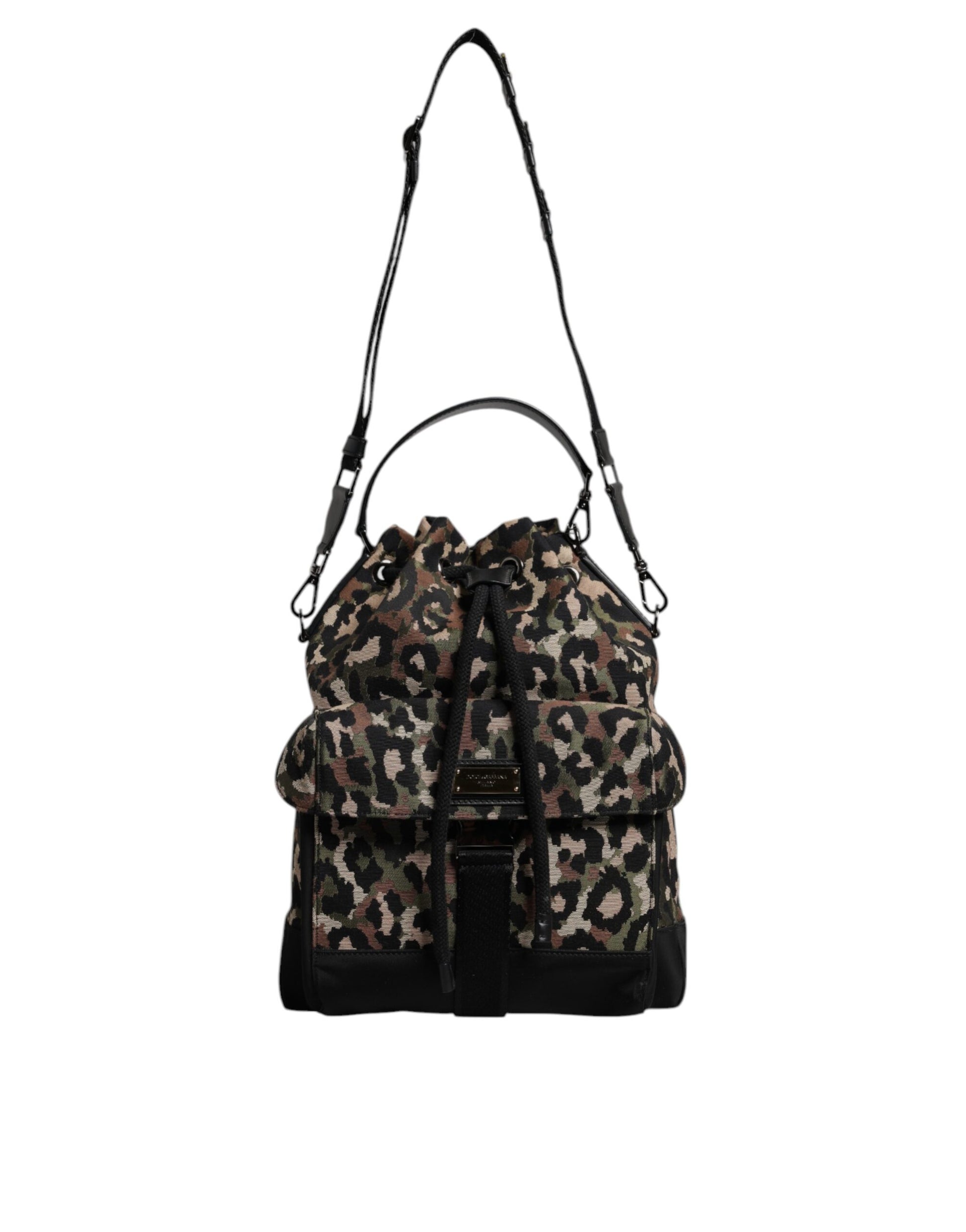 Dolce & Gabbana Multicolor Leopard Cotton Shoulder Bucket Bag Curated Luxury Accessories by Orvyn
